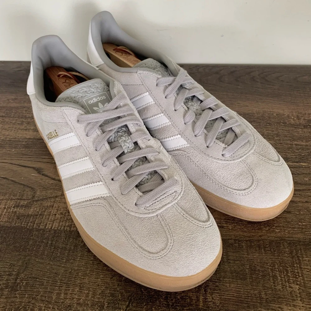 Adidas Gazelle Indoor Grey White Gum Suede Sneakers Mens 11 - Picture 2 of 9